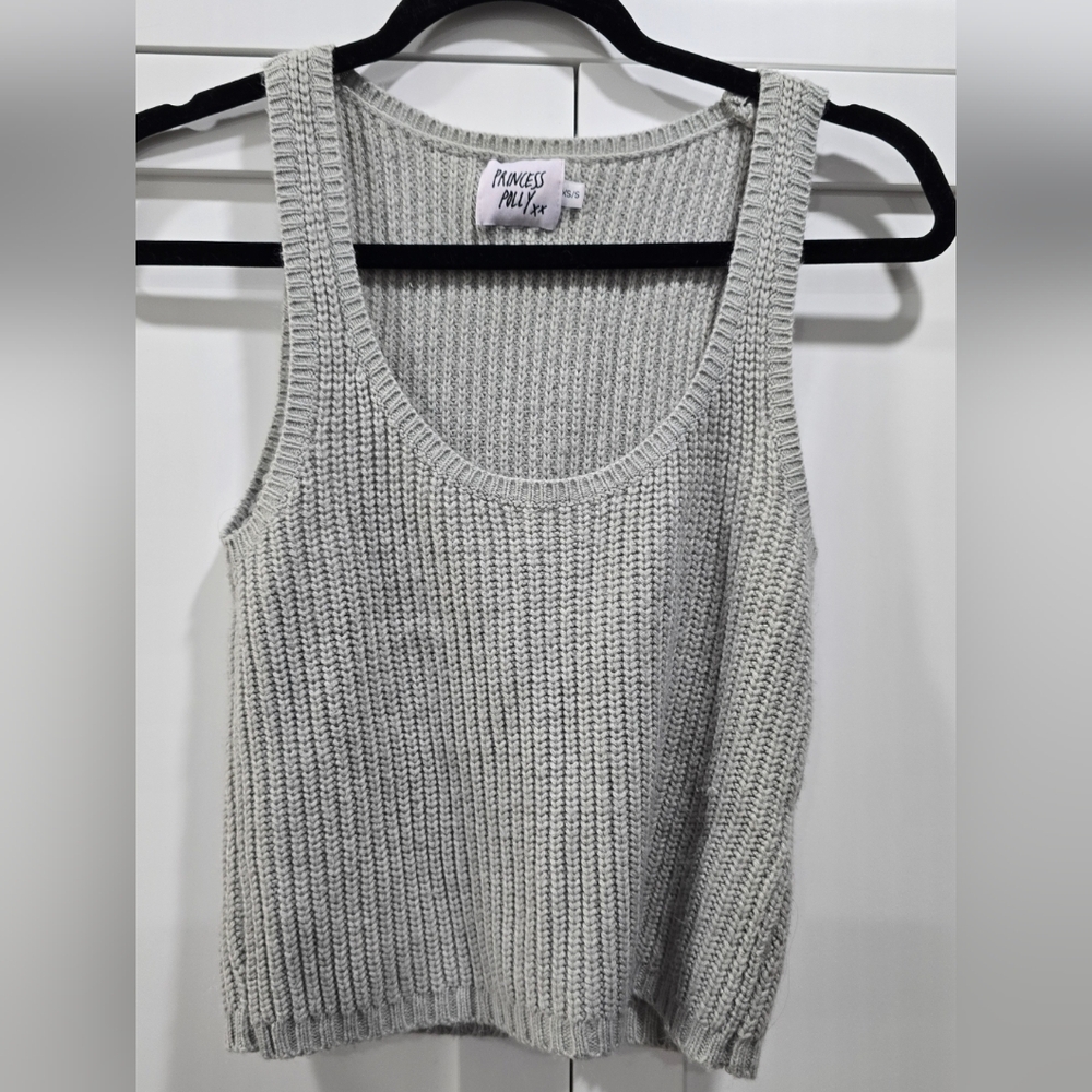 Princess Polly Gray Chunky Knit Sweater Tank – Size XS/S
